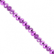 Facetten Top Glas Perlen 4x3 mm Rondellen Purple-pearl shine coating