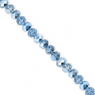 Facetten Top Glas Perlen 4x3 mm Rondellen Blue-pearl shine coating