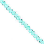 Facetten Top Glas Perlen 4x3 mm Rondellen Turquoise green