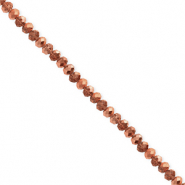 Facetten Top Glas Perlen 3x2 mm Rondellen Rose gold-pearl shine coating