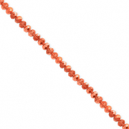 Facetten Top Glas Perlen 3x2 mm Rondellen Coral orange-pearl shine coating