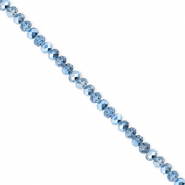 Facetten Top Glas Perlen 3x2 mm Rondellen Blue-pearl shine coating
