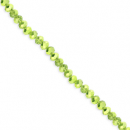 Facetten Top Glas Perlen 3x2 mm Rondellen Green-pearl shine coating