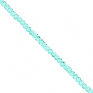 Facetten Top Glas Perlen 3x2 mm Rondellen Turquoise green