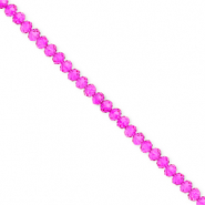 Facetten Top Glas Perlen 3x2 mm Rondellen Fuchsia pink