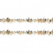 Perle Muschel Chipstone Beige brown-dark green