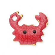 Anh&auml;nger aus Stainless Steel - Rostfreiem Stahl Crab Gold-red-black