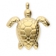 Anh&auml;nger aus Stainless Steel - Rostfreiem Stahl Turtle Gold