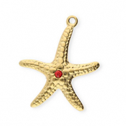 Anh&auml;nger aus Stainless Steel - Rostfreiem Stahl Starfish Gold-red