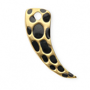 Anh&auml;nger aus Stainless Steel - Rostfreiem Stahl Horn with Leopard Print Gold-black