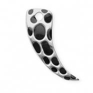 Anh&auml;nger aus Stainless Steel - Rostfreiem Stahl Horn with Leopard Print Silver-black