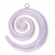 Anh&auml;nger aus Stainless Steel - Rostfreiem Stahl Spiral Gold-lilac marble