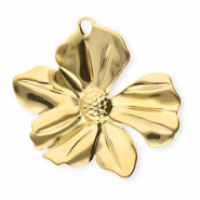 Anh&auml;nger aus Stainless Steel - Rostfreiem Stahl Flower Gold
