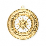 Anh&auml;nger aus Stainless Steel - Rostfreiem Stahl Circle with Sun Gold