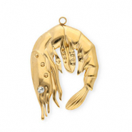 Anh&auml;nger aus Stainless Steel - Rostfreiem Stahl Shrimp Gold