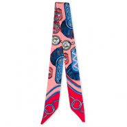 Bandana Schal with Pattern Red-pink-blue