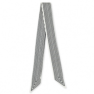 Bandana Schal with Continuous Line White-black