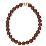 BY31&reg; 16 mm Acrylperlen Kette shiny Cappuccino brown 19-1220 TCX-gold