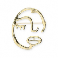 Broschen Face Gold