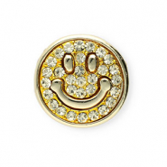 Broschen Smiley with Strass Gold-crystal