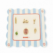 BY31&reg; Eco-brass (nachaltiges Messing) Anh&auml;nger Vorteilspackung (6 St&uuml;ck) Gold-olive green-light pink-red