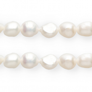 TQ Süsswasser Perlen Nugget Oval 10 mm Natural white