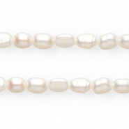 TQ Süsswasser Perlen Nugget Oval 5-6 mm Natural white