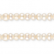 TQ Süsswasser Perlen Flat Round 7x6 mm Natural white