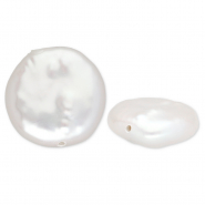 TQ Süsswasser Perlen Flat Round Natural white