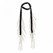 Organza-Choker mit Glasperlen Black-gold