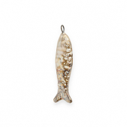 DQ® Griechische Keramik Anhänger Sardine Beige