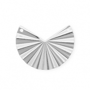 BY31® Rostfreier Edelstahl Schmuckzubehör Zwischenstück Lüfter mit 2 Ösen Silver