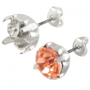 Design Quality Metall Ohrstecker f&uuml;r Swarovski Kegel SS39 Silber 