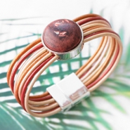 Inspirationsets Leder Armband mit natürlichen zarten Farben