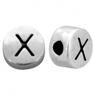 Metall DQ Perlen Buchstabe X Antik silber (Nickelfrei)