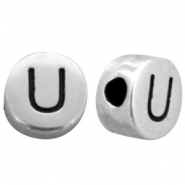 Metall DQ Perlen Buchstabe U Antik silber (Nickelfrei)