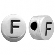 Metall DQ Perlen Buchstabe F Antik silber (Nickelfrei)
