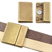 Verschluss aus DQ Metall large (für DQ Leder flach 10/20mm) antik bronze (nickelfrei)