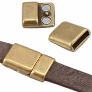 Verschluss aus DQ Metall (für Leder flach 10mm) Antik bronze (Nickelfrei)