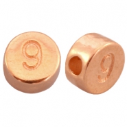 Metall DQ Zahlen Perlen&nbsp;# 9 rosegold (nickelfrei)