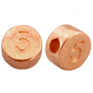 Metall DQ Zahlen Perlen&nbsp;# 5 rosegold (nickelfrei)