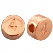 Metall DQ Zahlen Perlen&nbsp;# 4 rosegold (nickelfrei)