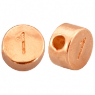 Metall DQ Zahlen Perlen&nbsp;# 1 rosegold (nickelfrei)