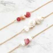 Inspirationsets Machen Sie Armbänder und Ohrringe mit Muschel und Chips Steine Perlen