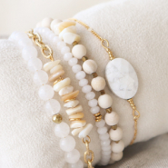 Inspirationsets Natursteinperlen und Jasseron in trendigen Armbändern