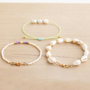 Inspirationsets Sonnenbrillenkordeln und Armbänder aus Makraméband und Süsswasserperlen
