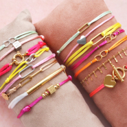Inspirationsets Armbänder Inspiration mit Satinband und Zwischenstücken aus Edelstahl