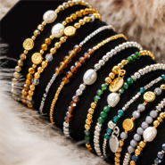 Inspirationsets Mit Top-Facettenperlen rund trendige Armbändern herstellen