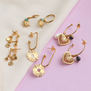 Inspirationsets Entwerfen Sie fesselnde Ohrringe mit gold- und silberfarbenen Edelstahlschmuckanhaengern