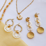 Inspirationsets Trendige Ideen, wie man Schmuck mit Perlmuttanhängern kreiert 